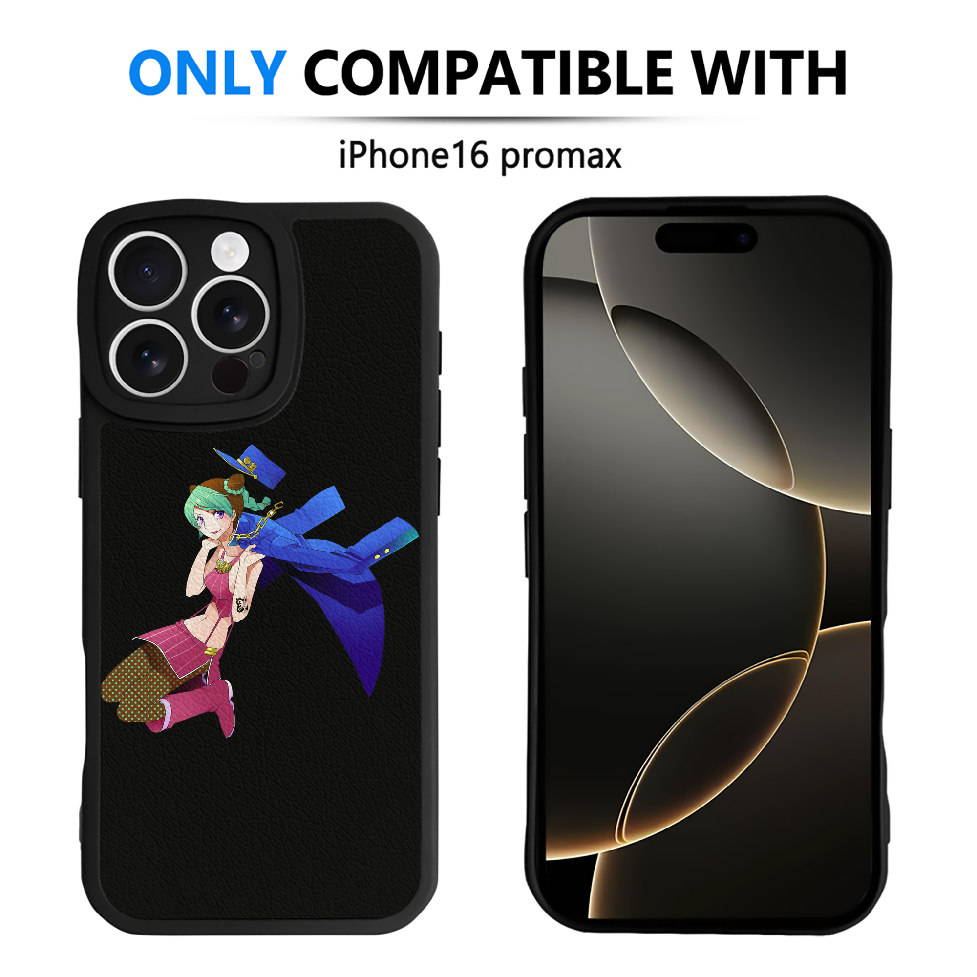 （画像用） "ジョジョの奇妙な冒険 くうじょう ジョリーン JoJo's Bizarre Adventure Jolyne Cujoh " 【iPhone 16シリーズ対応】シリコンスマホケース（レザー調） 材質：シリコン